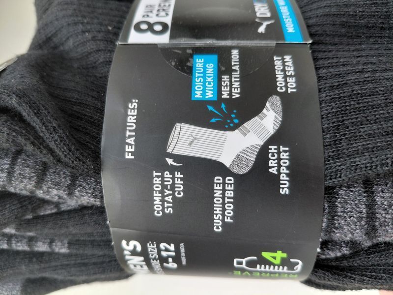 Набір спортивних шкарпеток Puma DryCell (8 пар). Оригінал. З США нспу фото