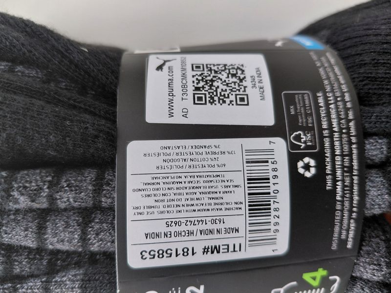 Набір спортивних шкарпеток Puma DryCell (8 пар). Оригінал. З США нспу фото