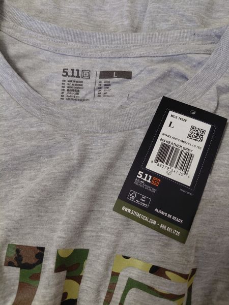 Тактична футболка лонгслів 5.11 Tactical Woodland Camo Fill Long Sleeve Tee. Оригінал. З США Woodl фото
