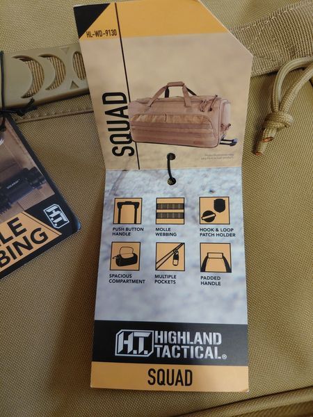 Тактична сумка&nbsp;на колесах Highland Tactical SQUAD Heavy Duty Rolling Duffel (100L). Оригінал. З США SQUAD фото