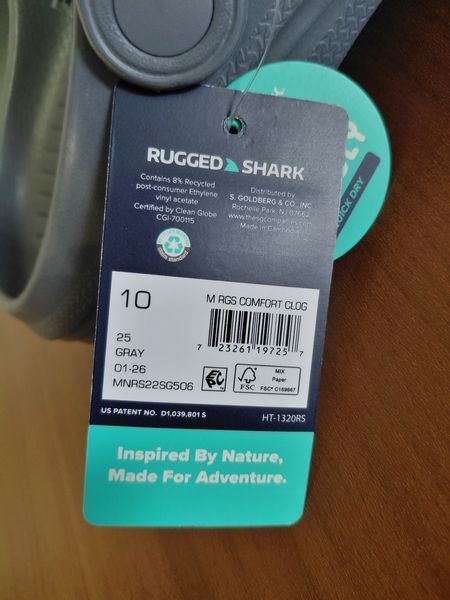 Чоловічі крокси Rugged Shark. Оригінал. З США Ruggedсірі фото